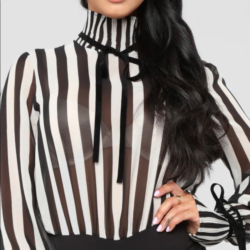 Striped body suit
